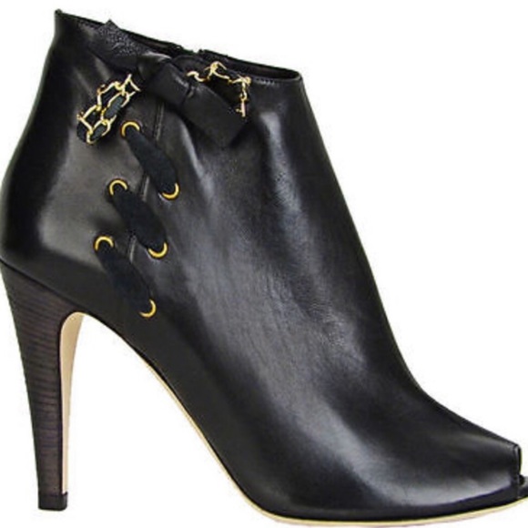 Chloe Booties with interwoven Leather Chain Accent - Picture 3 of 8